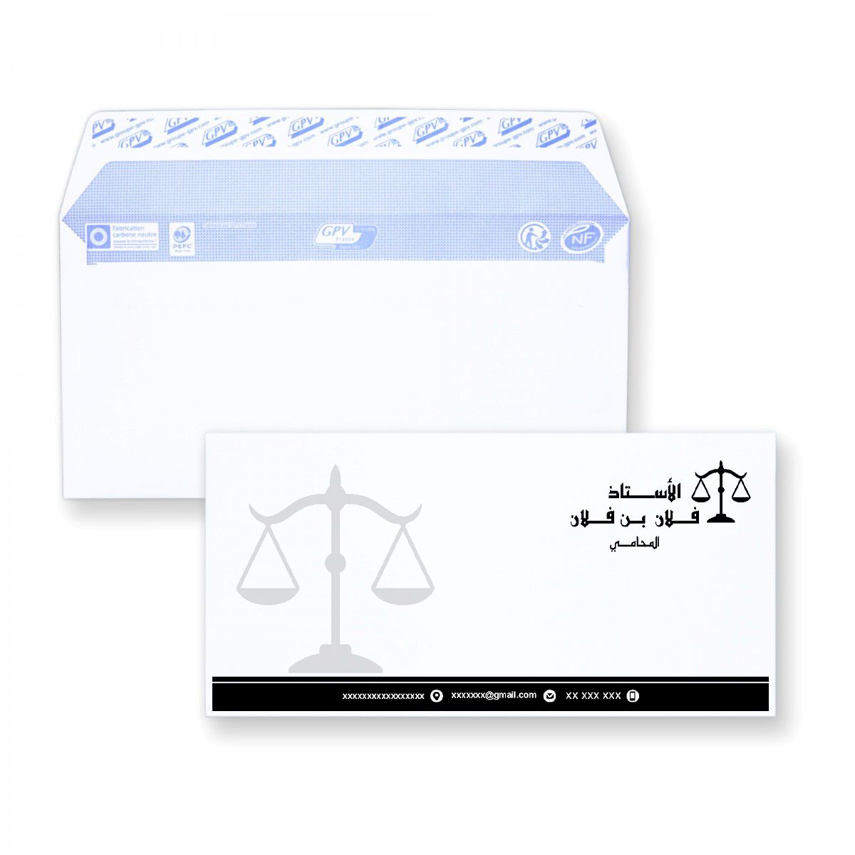 Enveloppes à en-tête avocat